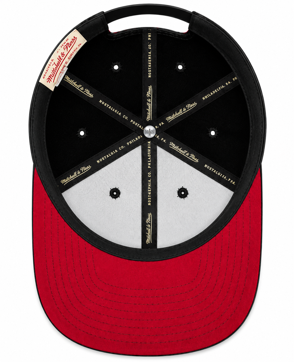 Miami Heat Mitchell & Ness NBA Pinwheel Snapback Hat for Men product image 4, provided for visual reference and product