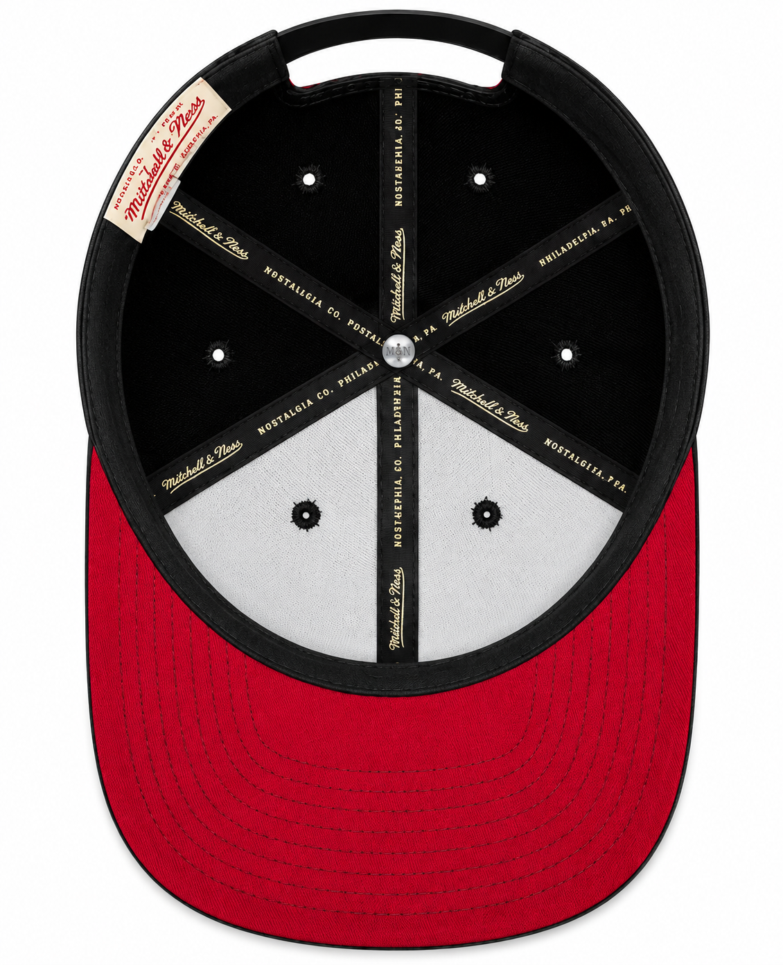 Miami Heat Mitchell & Ness NBA Pinwheel Snapback Hat for Men product image 4, provided for visual reference and product