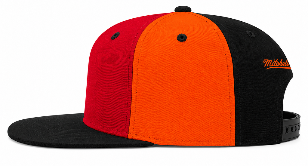 Miami Heat Mitchell & Ness NBA Pinwheel Snapback Hat for Men product image 5, provided for visual reference and product
