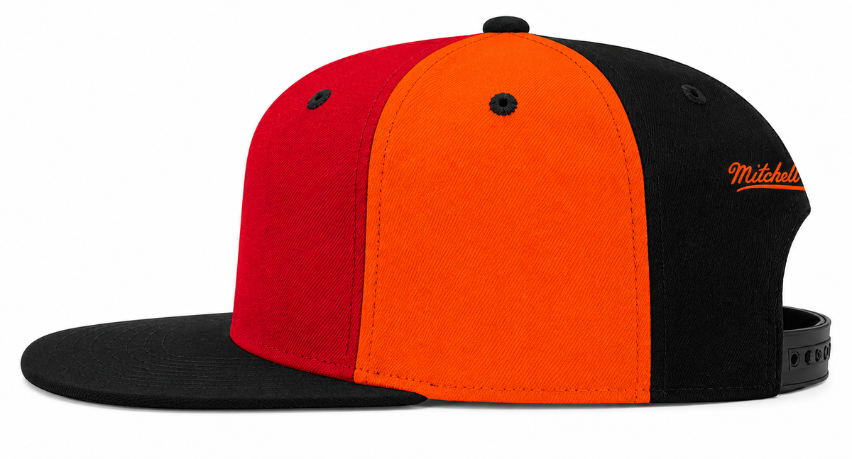 Miami Heat Mitchell & Ness NBA Pinwheel Snapback Hat for Men product image 5, provided for visual reference and product