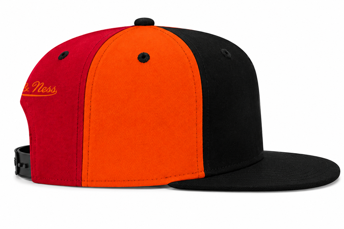 Miami Heat Mitchell & Ness NBA Pinwheel Snapback Hat for Men product image 6, provided for visual reference and product