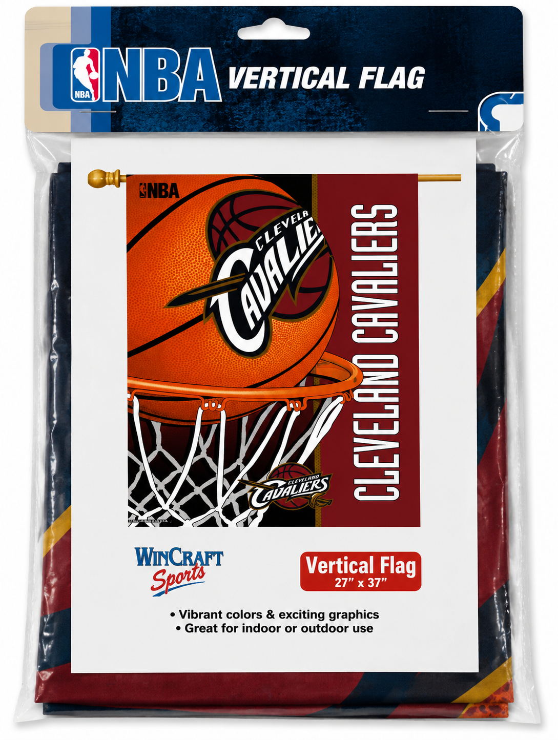 Cleveland Cavaliers NBA 27" x 37" Vertical Flag product image 1, provided for visual reference and product detail review