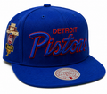 Detroit Pistons Hardwood Classics Mitchell & Ness Script Champ Year Trophy Royal Snapback Hat for Men product image 1,
