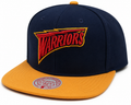 Golden State Warriors Mitchell & Ness Hardwood Classics Reload 2.0 Snapback Hat - Navy/Yellow product image 1, provided for