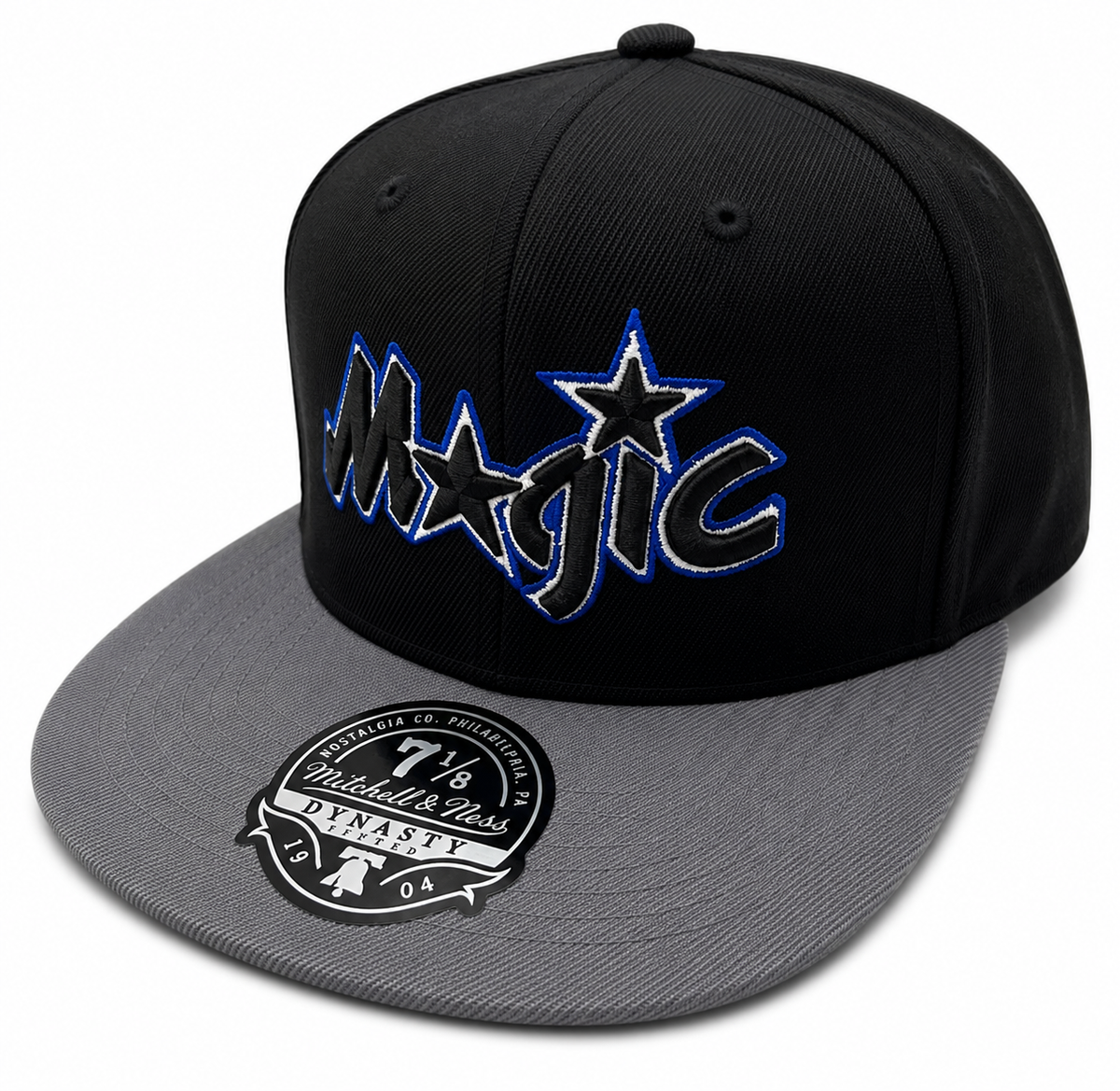 Mitchell & Ness Gray/Black Orlando Magic Hardwood Classics Reload 2.0 Fitted Hat for Men product image 1, provided for
