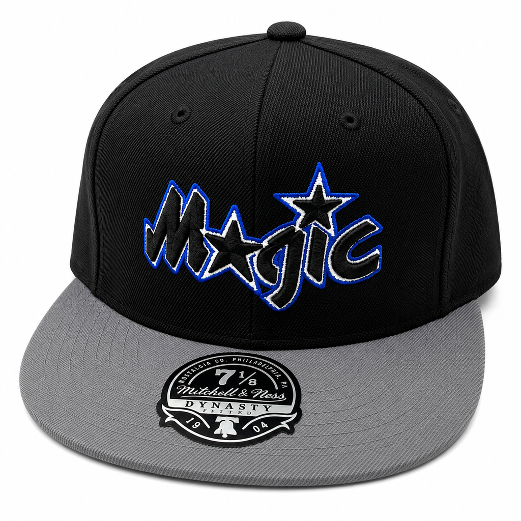 Mitchell & Ness Gray/Black Orlando Magic Hardwood Classics Reload 2.0 Fitted Hat for Men product image 2, provided for