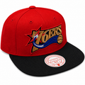 Philadelphia 76ers NBA Core Basic 2 Tone Red/Black HWC Mitchell & Ness Snapback Hat for Men product image 1, provided for