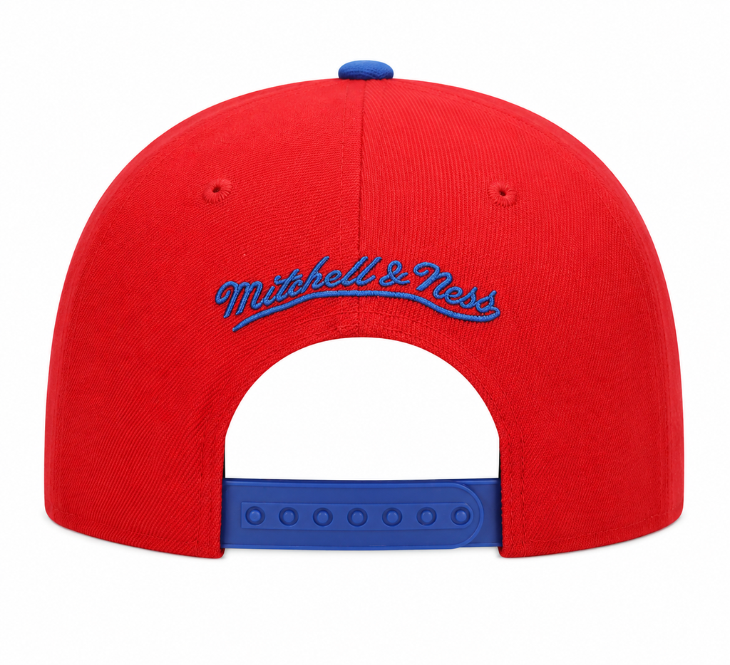 Mitchell & Ness Philadelphia 76ers Hardwood Classics Red/Blue 2 Tone Adjustable Snapback Hat for Men product image 2,