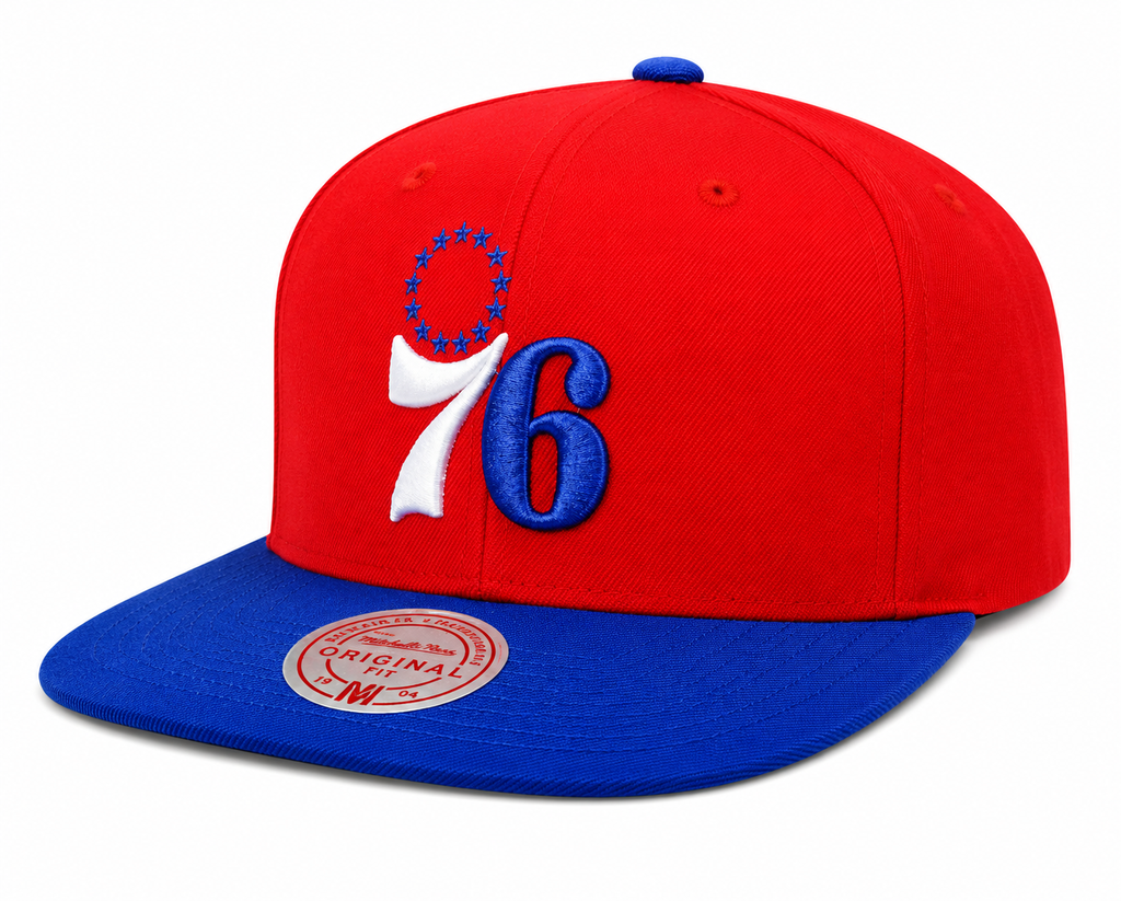 Mitchell & Ness Philadelphia 76ers Hardwood Classics Red/Blue 2 Tone Adjustable Snapback Hat for Men product image 1,