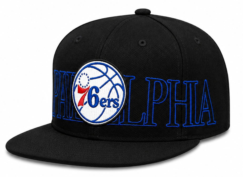 Mitchell & Ness Black Philadelphia 76ers Winner Circle Snapback Hat for Men product image 1, provided for visual reference