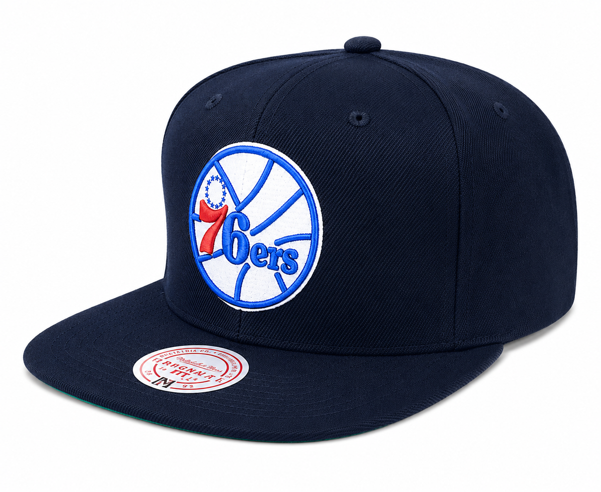 Philadelphia 76ers NBA Core Basic Black Snapback Hat By Mitchell And Ness for Men product image 1, provided for visual