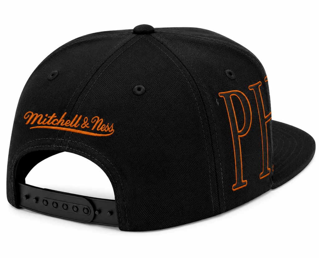 Mitchell & Ness Black Phoenix Suns Winner Circle Snapback Hat for Men product image 2, provided for visual reference and