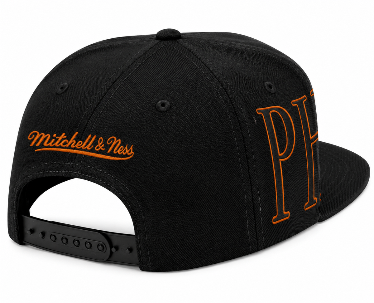 Mitchell & Ness Black Phoenix Suns Winner Circle Snapback Hat for Men product image 2, provided for visual reference and