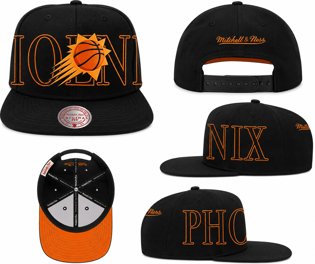Mitchell & Ness Black Phoenix Suns Winner Circle Snapback Hat for Men product image 3, provided for visual reference and