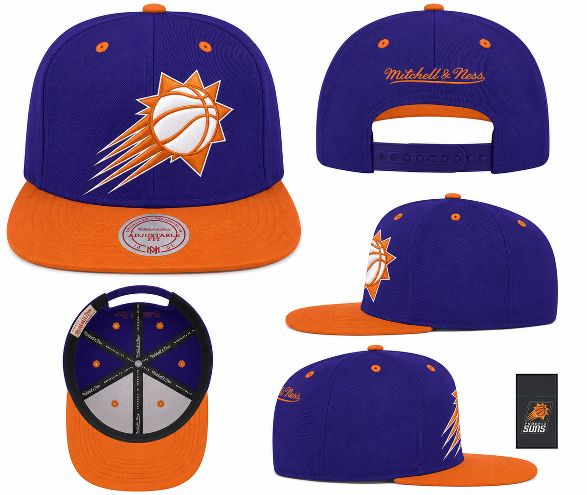 Mitchell & Ness Phoenix Suns Purple/Orange XL Pop Team Adjustable Snapback Hat product image 2, provided for visual