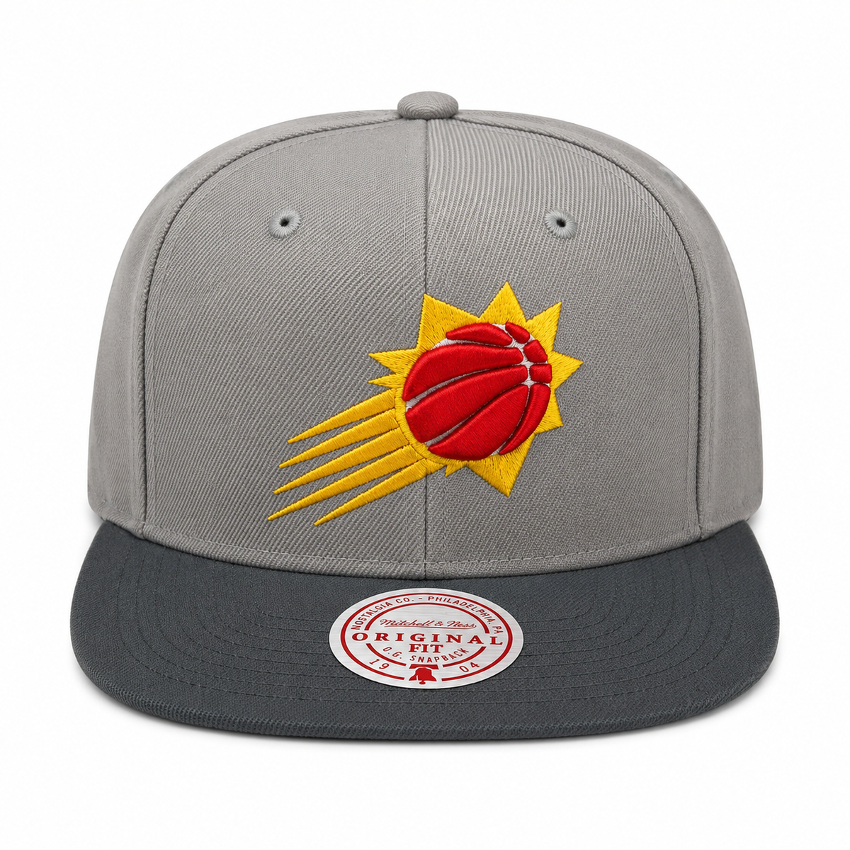 Phoenix Suns NBA Cool Gray 3 Mitchell & Ness Snapback Hat for Men product image 2, provided for visual reference and product