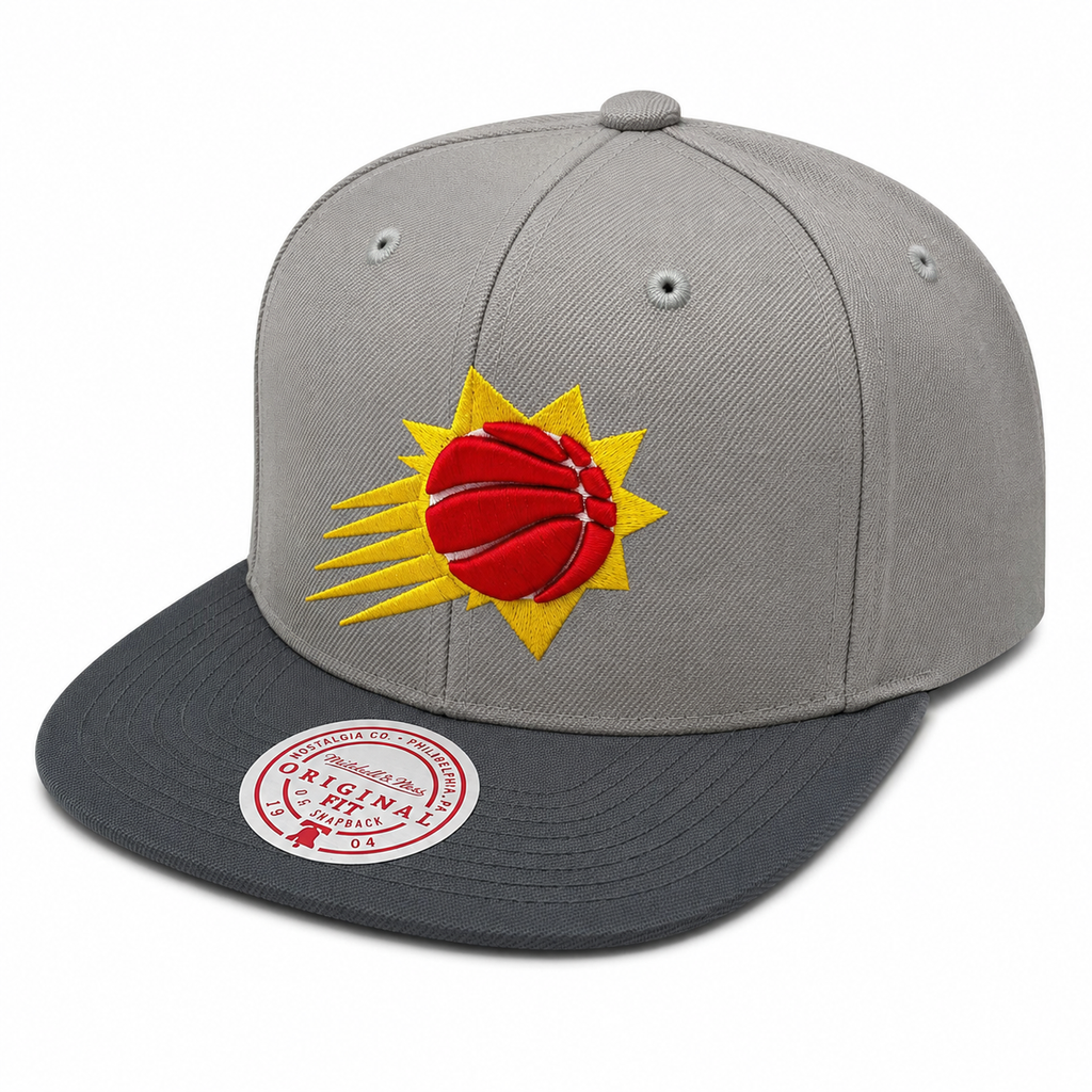 Phoenix Suns NBA Cool Gray 3 Mitchell & Ness Snapback Hat for Men product image 1, provided for visual reference and product
