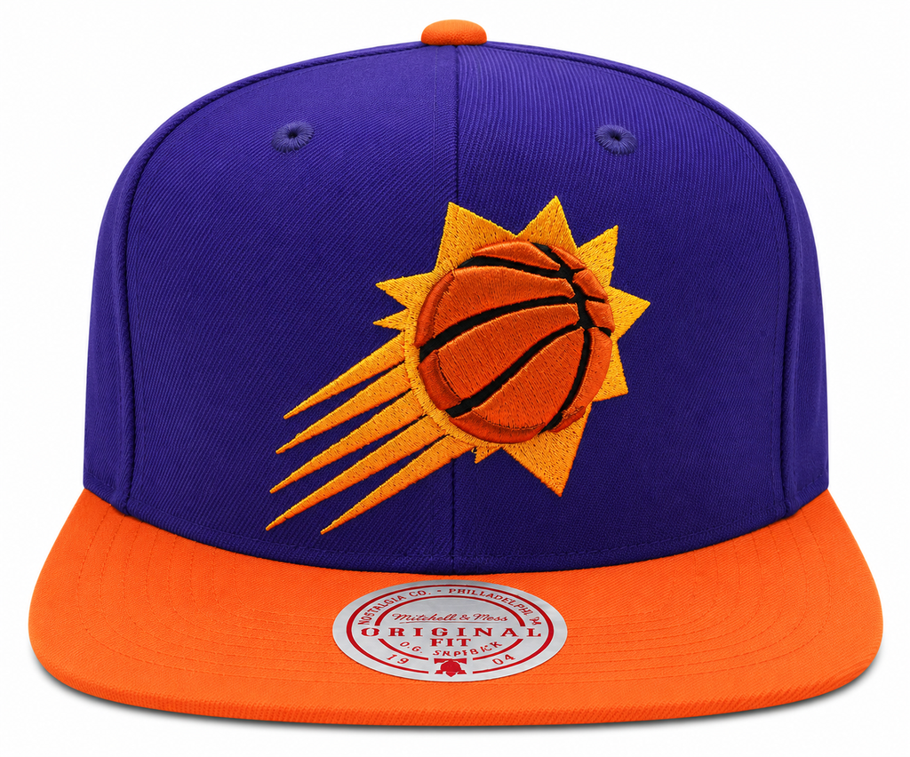Mitchell & Ness Phoenix Suns Basic Core Purple/Orange Adjustable Snapback Hat for Men product image 2, provided for visual