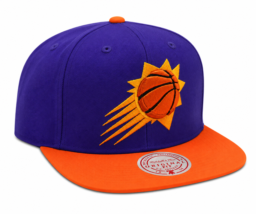 Mitchell & Ness Phoenix Suns Basic Core Purple/Orange Adjustable Snapback Hat for Men product image 3, provided for visual