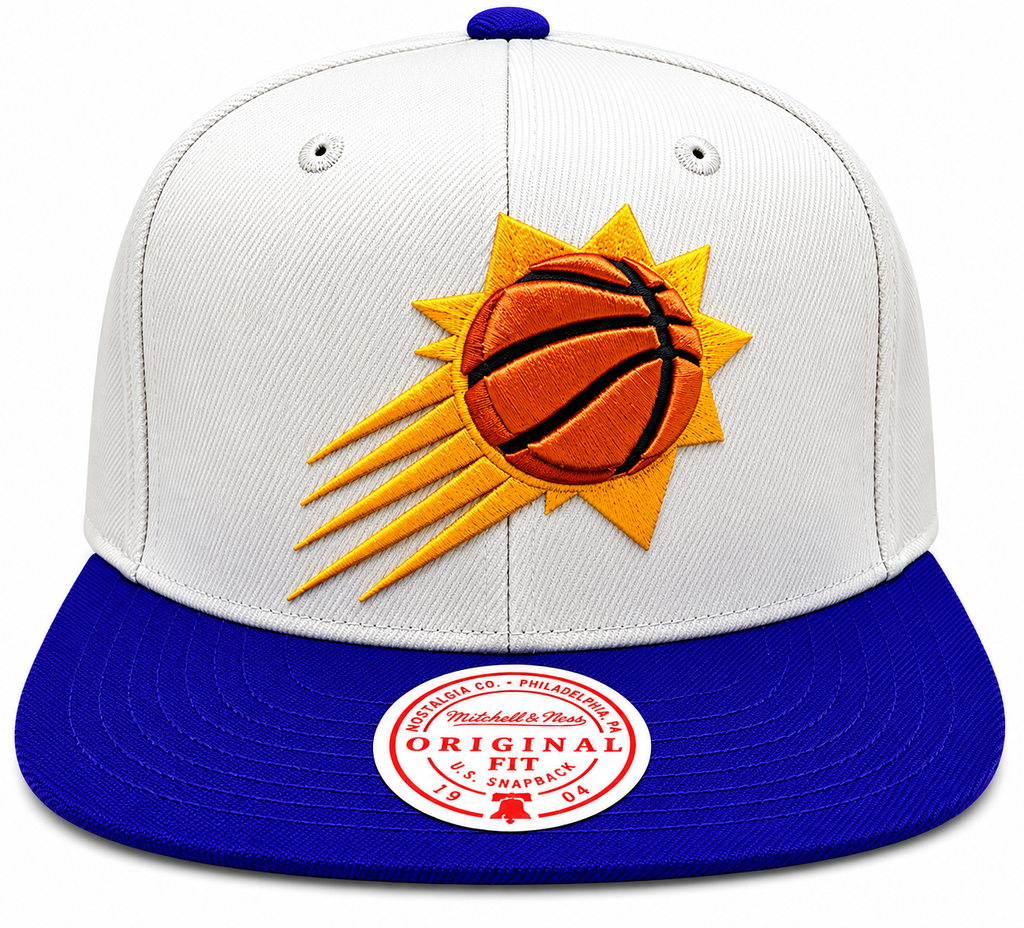 Phoenix Suns Mitchell & Ness Natural 2 Tone Snapback Hat- Cream/Purple product image 2, provided for visual reference and