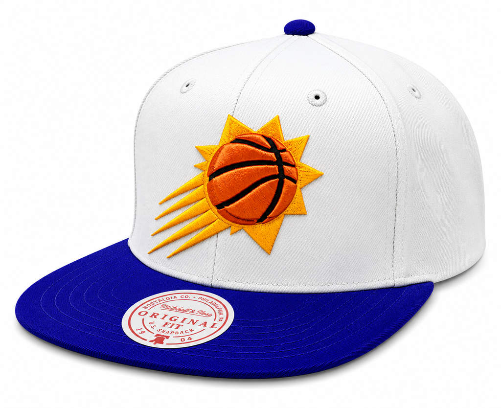 Phoenix Suns Mitchell & Ness Natural 2 Tone Snapback Hat- Cream/Purple product image 1, provided for visual reference and