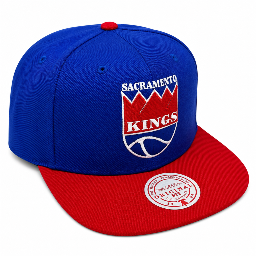Mitchell & Ness Sacramento Kings Hardwood Classics Royal/Red Two-Tone 2.0 Snapback Hat for Men product image 3, provided for
