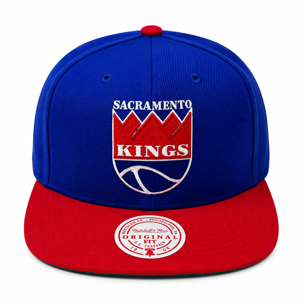 Mitchell & Ness Sacramento Kings Hardwood Classics Royal/Red Two-Tone 2.0 Snapback Hat for Men product image 2, provided for