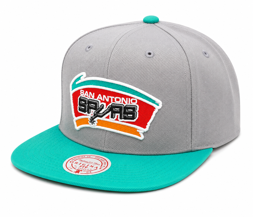 Mitchell & Ness San Antonio Spurs Hardwood Classics Core Gray/ Teal Adjustable Snapback Hat for Men product image 1,