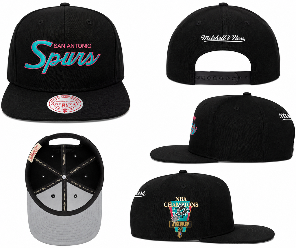 San Antonio Spurs Mitchell & Ness Champ Year Trophy Snapback Hat for Men product image 4, provided for visual reference and