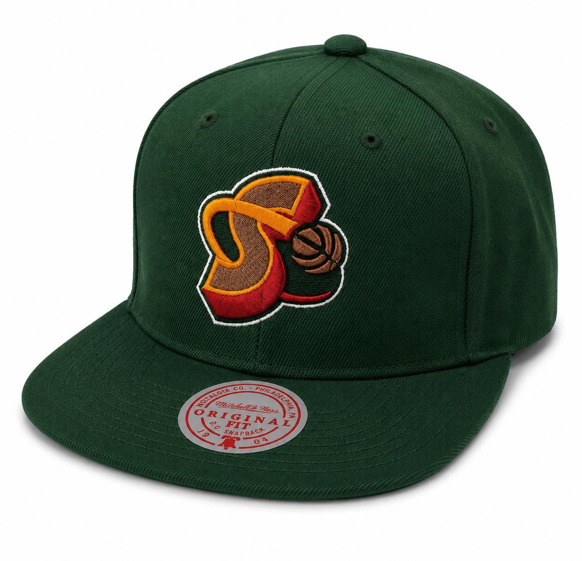 Seattle Supersonics NBA Core Basic Green HWC Mitchell & Ness Snapback Hat for Men product image 1, provided for visual