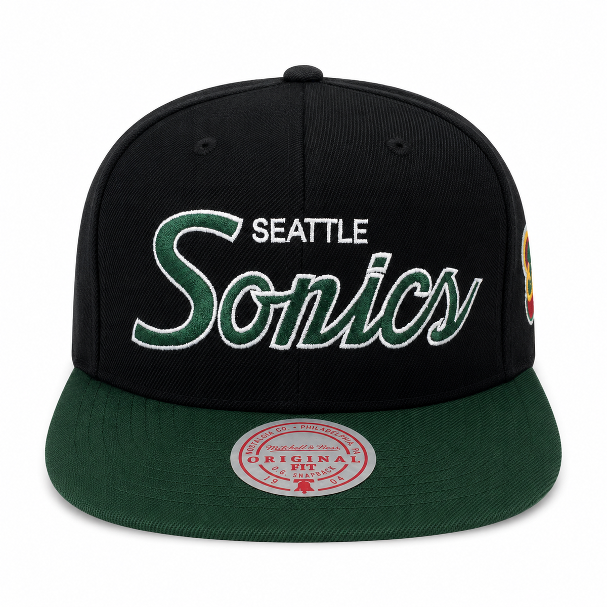 Seattle SuperSonics HWC Team Script 2.0 Mitchell & Ness Snapback Hat product image 2, provided for visual reference and