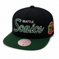 Seattle SuperSonics HWC Team Script 2.0 Mitchell & Ness Snapback Hat product image 1, provided for visual reference and