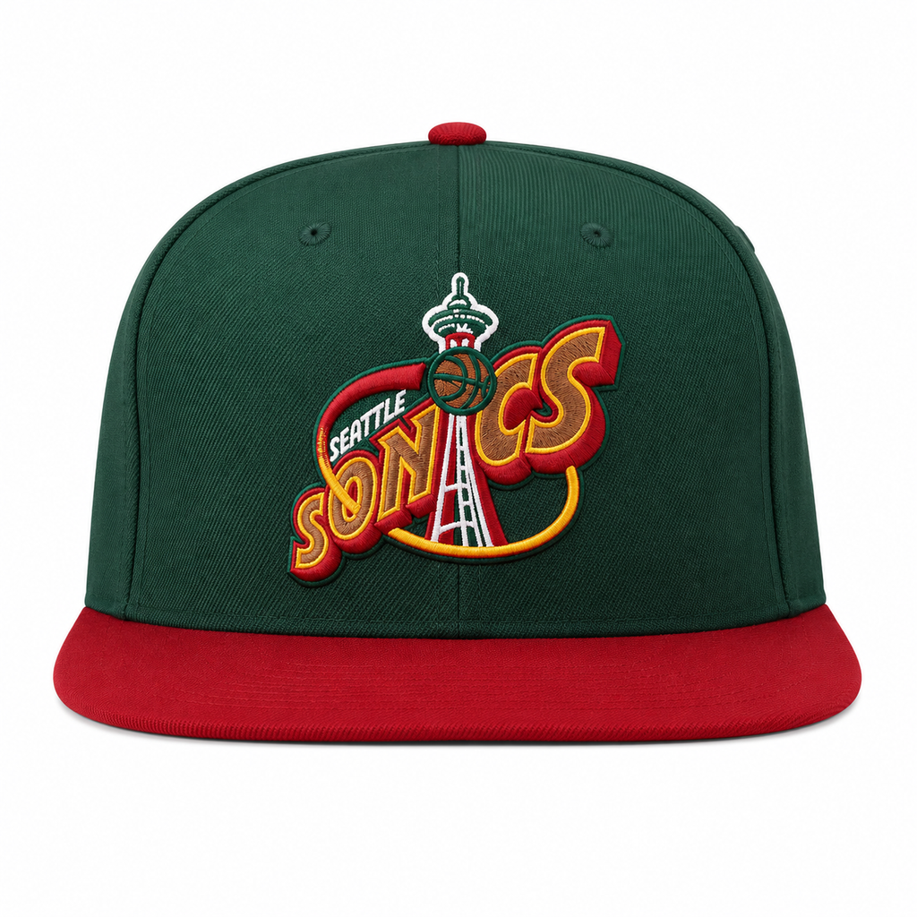 Mens NBA Seattle SuperSonics 2-Tone 2.0 Snapback Hat By Mitchell And Ness product image 2, provided for visual reference and