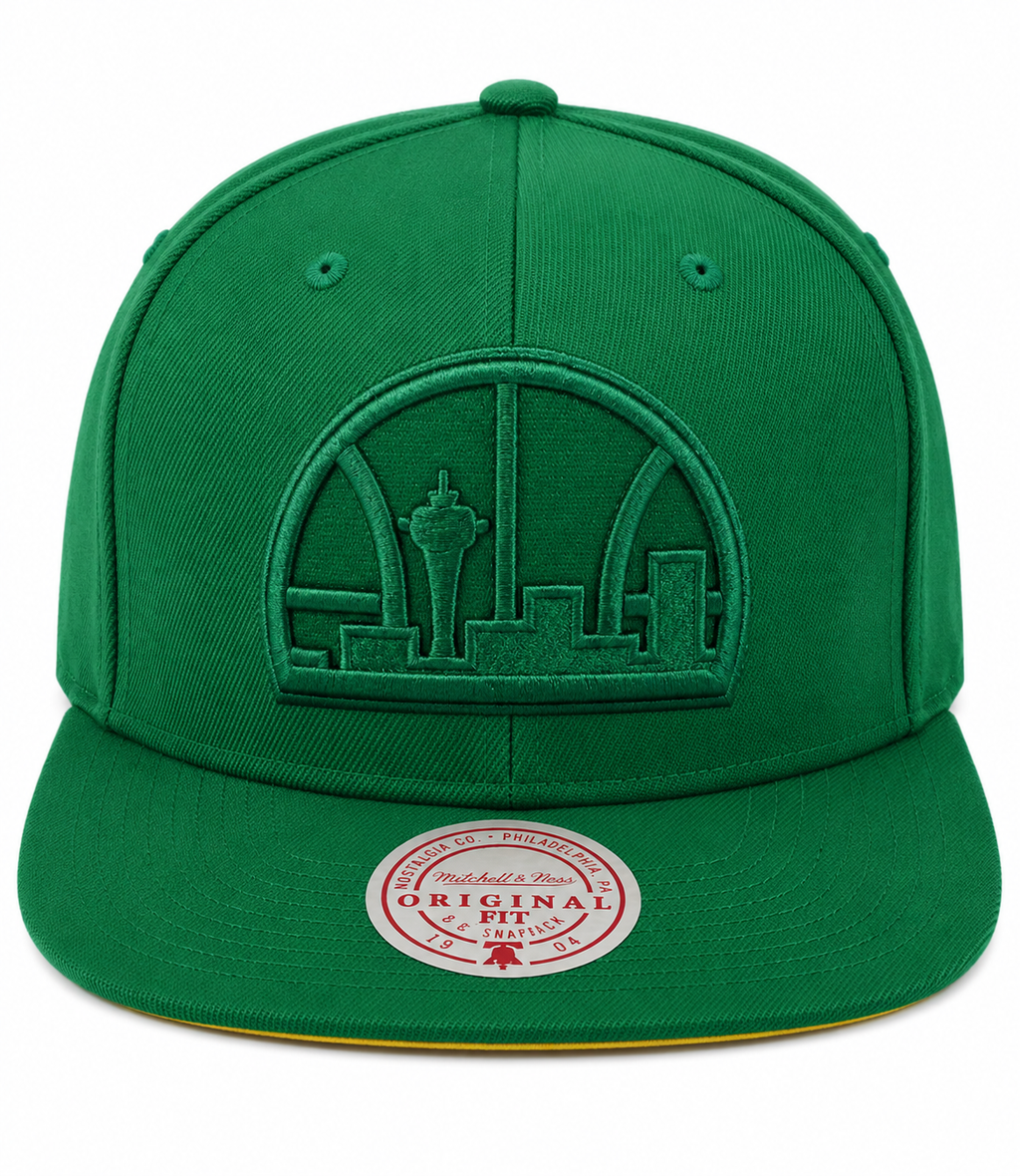 Seattle SuperSonics Mitchell & Ness Tonal Eclipse Snapback Hat- Green product image 2, provided for visual reference and