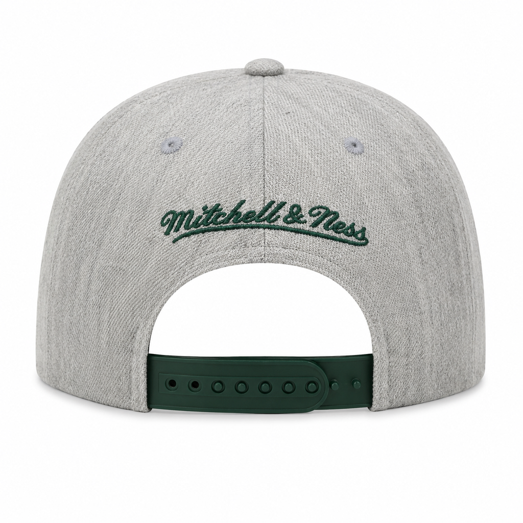 Seattle Sonics Team Gray Heathered HWC 2.0 Mitchell & Ness Snapback Hat product image 2, provided for visual reference and