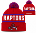 Toronto Raptors Mitchell & Ness NBA Reload 2.0 Red Cuffed Pom Knit Hat product image 1, provided for visual reference and