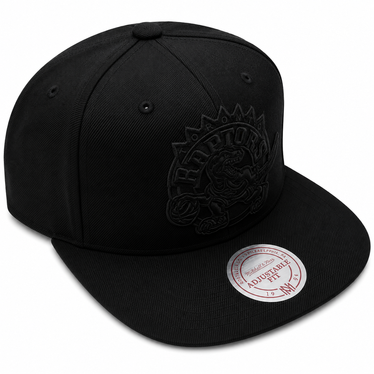 Toronto Raptors Mitchell & Ness Tonal Black Pink Moon Snapback Hat product image 3, provided for visual reference and