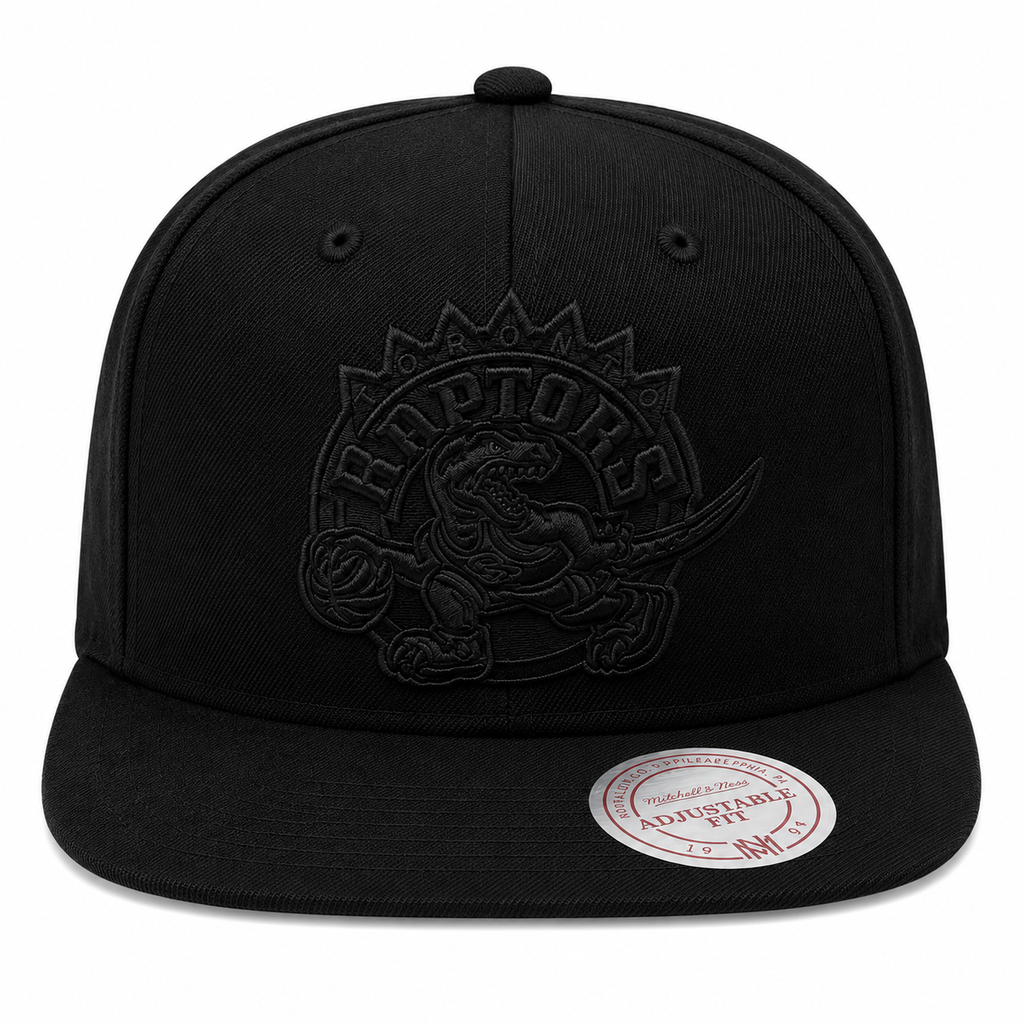 Toronto Raptors Mitchell & Ness Tonal Black Pink Moon Snapback Hat product image 2, provided for visual reference and