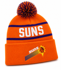 Phoenix Suns Mitchell & Ness NBA Reload 2.0 Orange Cuffed Pom Knit Hat product image 1, provided for visual reference and