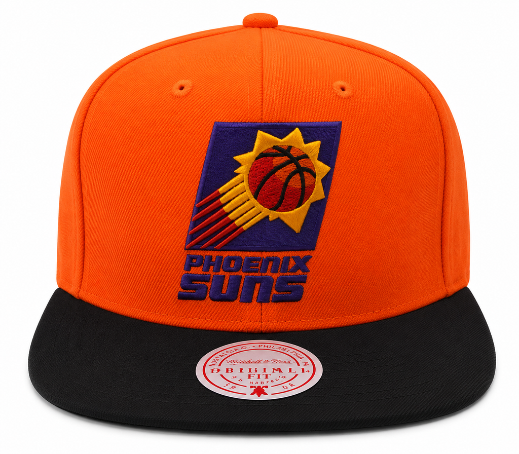 Mitchell & Ness Phoenix Suns Basic Core Orange/Black Adjustable Snapback Hat for Men product image 2, provided for visual