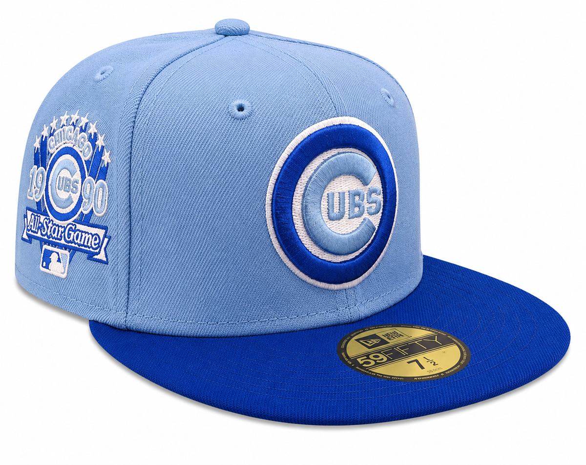 Chicago Cubs New Era 2 Tone Sky Blue/ Royal 1990 All Star Game 59FIFTY Fitted Hat product image 1, provided for visual