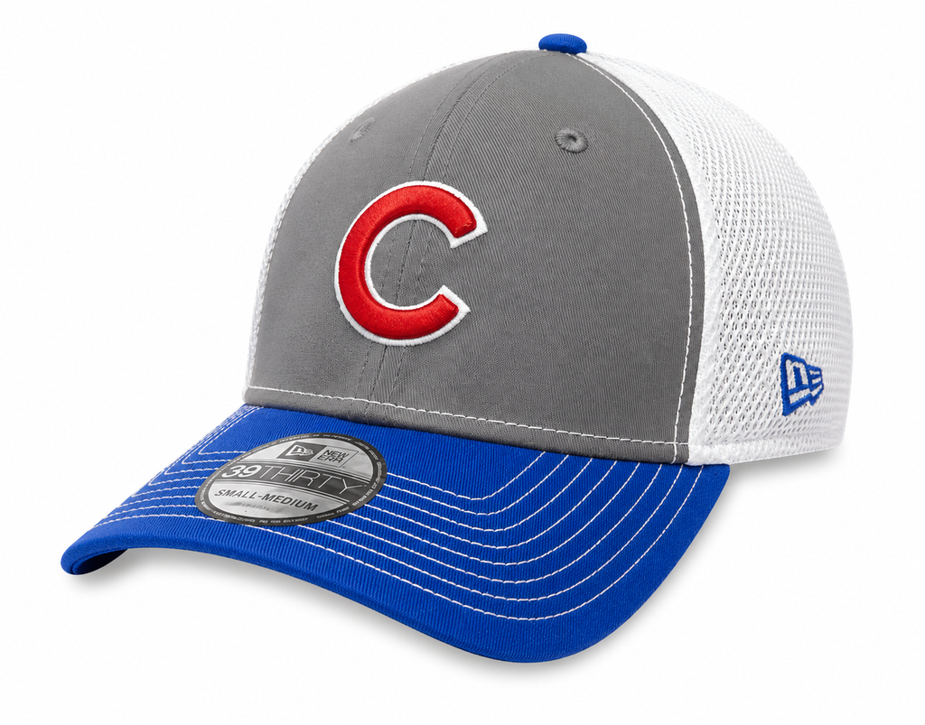 Chicago Cubs Gray Front Neo 39THIRTY Flex Fit Cap By New Era product image 1, provided for visual reference and product