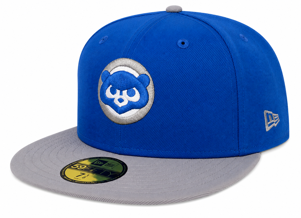 Chicago Cubs New Era 2 Tone Honolulu Blue/Gray Angry Bear 59FIFTY Fitted Hat product image 1, provided for visual reference
