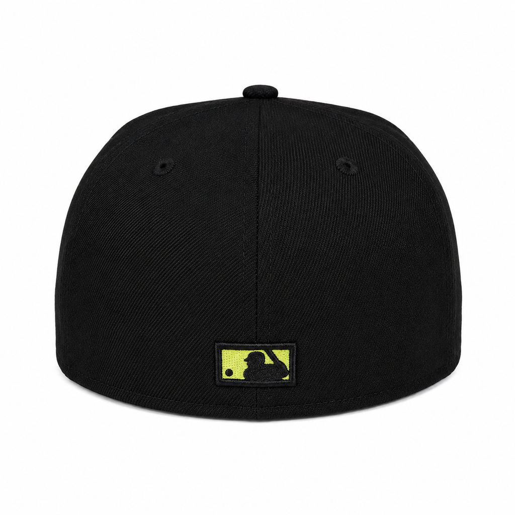 Chicago Cubs New Era Cooperstown Collection Gotham Black & Yellow 59FIFTY Fitted Hat product image 5, provided for visual