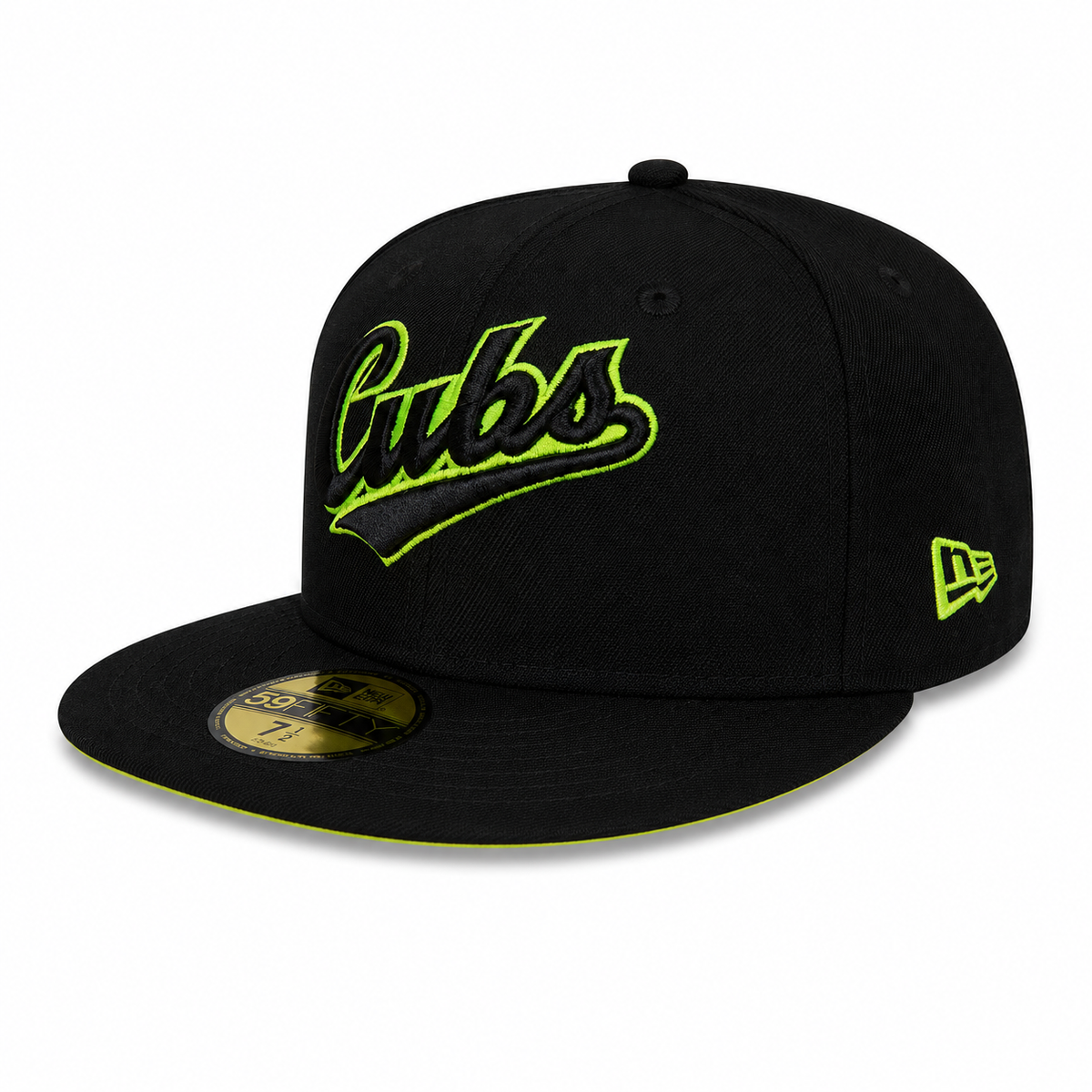 Chicago Cubs New Era Cooperstown Collection Gotham Black & Yellow 59FIFTY Fitted Hat product image 3, provided for visual