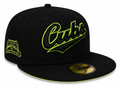 Chicago Cubs New Era Cooperstown Collection Gotham Black & Yellow 59FIFTY Fitted Hat product image 1, provided for visual