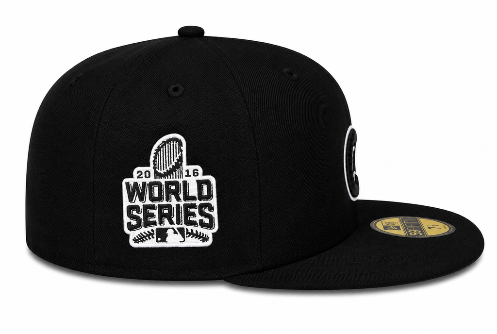 Chicago Cubs New Era 2016 World Series Black 59FIFTY Fitted Hat for Men product image 4, provided for visual reference and