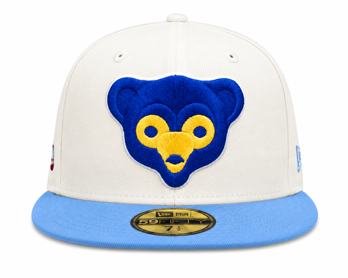 Chicago Cubs Cooperstown Collection 2 Tone Off White/Sky Blue 1969 59FIFTY Fitted Hat product image 2, provided for visual