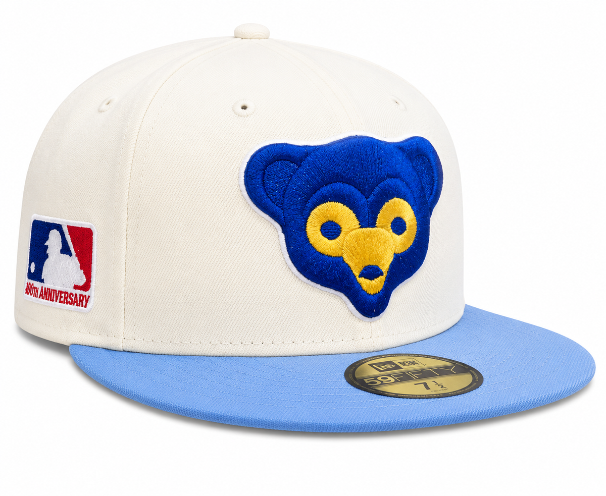 Chicago Cubs Cooperstown Collection 2 Tone Off White/Sky Blue 1969 59FIFTY Fitted Hat product image 1, provided for visual