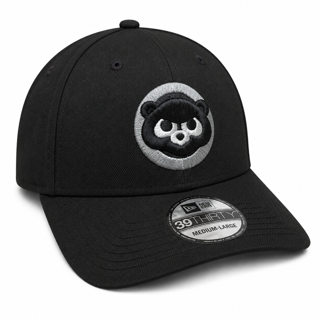 Chicago Cubs New Era Cooperstown Collection Black/Graphite 39THIRTY Flex Hat product image 3, provided for visual reference